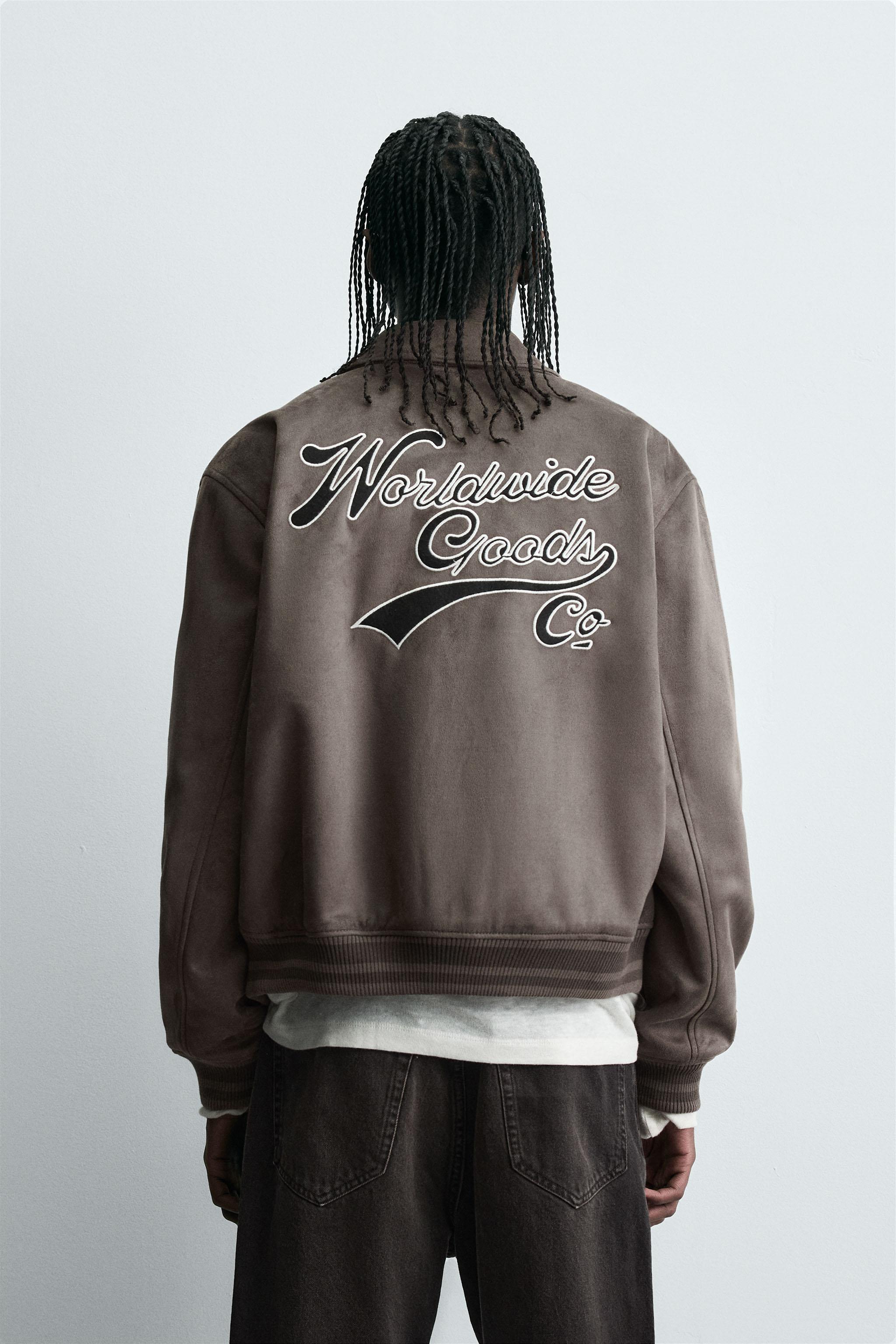 BLOUSON EFFET DAIM PIÈCES ET BRODERIES